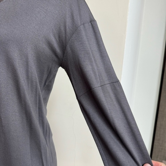 Maria Bianca Nero Gray Scoop Neck Long Sleeve Silk Trim Womens Size M Vintage - Picture 5 of 14